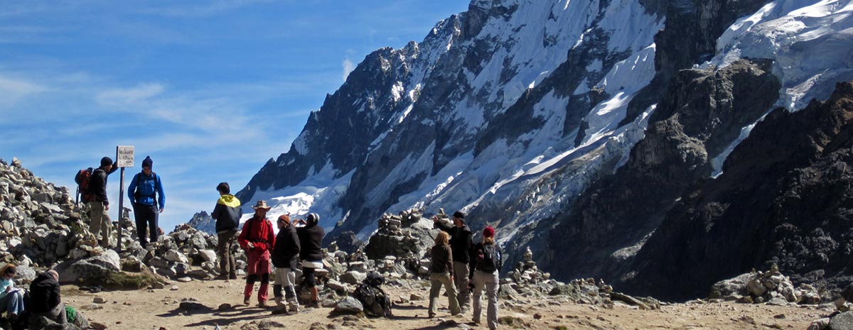 Ponto de descanso para começar a subir a Salkantay